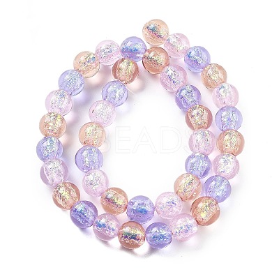 Handmade Foil Lampwork Beads Strands FOIL-K003-06B-15-1