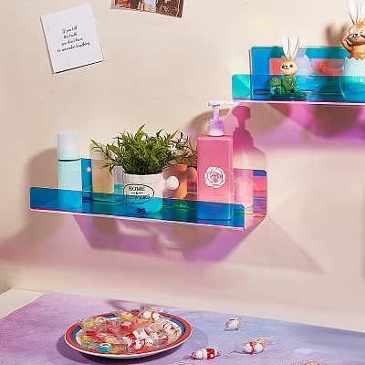 2 Sets Invisible Acrylic Floating Wall Ledge Shelf DJEW-AR0001-03-1