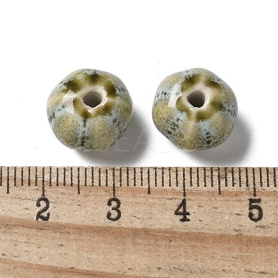 Vintage Porcelain Pumpkin Beads PORC-L080-H17-1