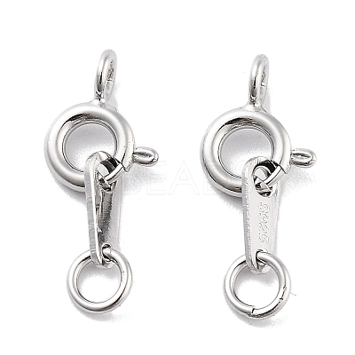 925 Sterling Silver Spring Ring Clasps STER-H111-06P-1