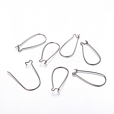 Brass Hoop Earrings Findings Kidney Ear Wires X-EC221-B-1