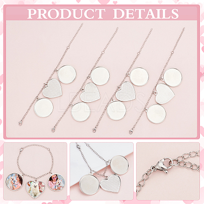 4Pcs 304 Stainless Steel and Brass Bracelets Making BJEW-PH01793-1