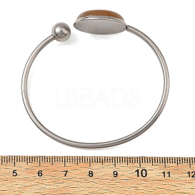 304 Stainless Steel Cuff Bangles for Women BJEW-JB14328-1