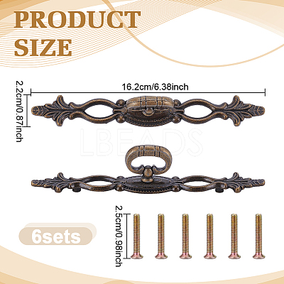 Tibetan Style Alloy Cabinet Door Pull Handles AJEW-WH0752-665A-1