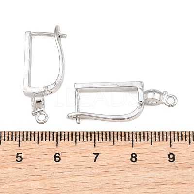 Brass Micro Pave Cubic Zirconia Hoop Earring Findings CU-CBAB5B4-02P-1