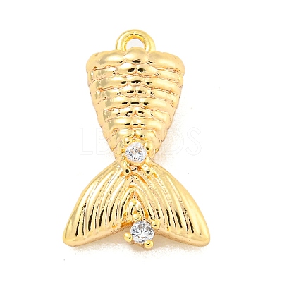 Brass Micro Pave Clear Cubic Zirconia Pendants KK-U015-08G-1