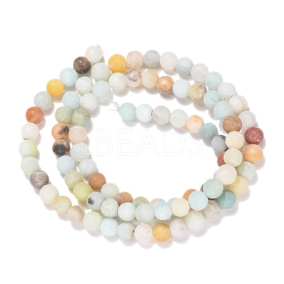 Natural Flower Amazonite Beads Strands X-G-G692-01F-4mm-1