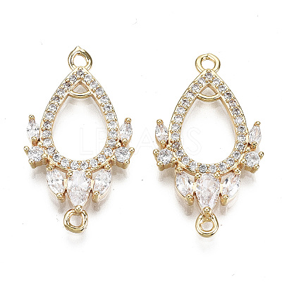 Brass Micro Pave Clear Cubic Zirconia Pendants KK-T056-64G-NF-1
