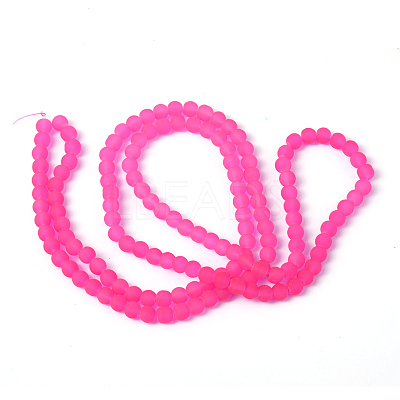 Baking Paint Transparent Glass Bead Strands X-GLAA-S031-6mm-35-1