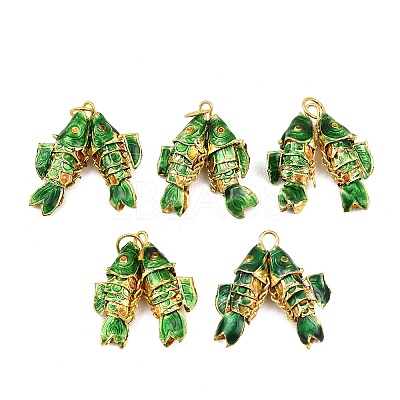 Brass Cloisonne Pendants KK-P251-A01-G-06-1