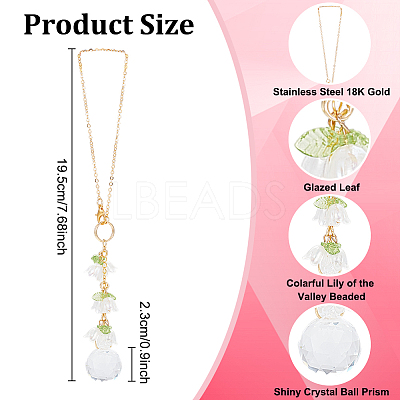 Acrylic & Glass Pendant Decoration HJEW-DR00059-1