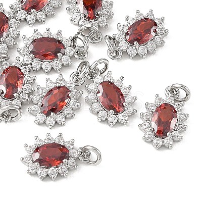SHEGRACE Brass Micro Pave Cubic Zirconia Pendants XGRQ2O803-446F-P-1