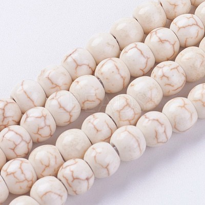 Synthetic Turquoise Beads Strands G-E456-45B-6mm-1