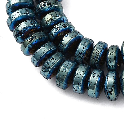 Electroplated Natural Lava Rock Beads Strands G-A256-E01-01C-1