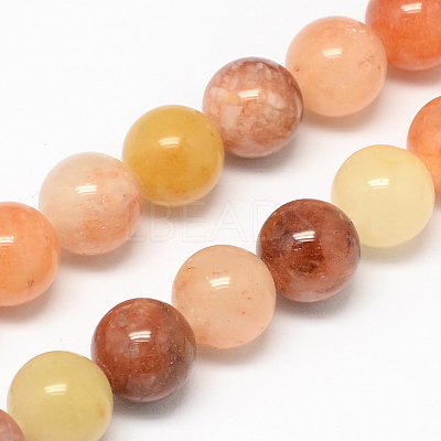 Natural Topaz Jade Bead Strands G-R193-06-6mm-1