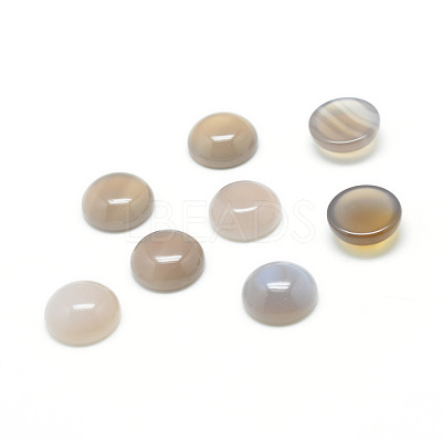 Natural Grey Agate Gemstone Cabochons X-G-T020-8mm-12-1