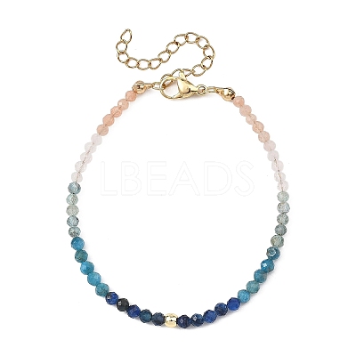 Natural Apatite & Kyanite & Sunstone & Rose Quartz & Non-magnetic Synthetic Hematite Beaded Bracelets for Women BJEW-JB14094-02-1