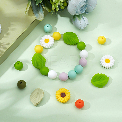 DIY Flower Leaf Bracelet Making Kit DIY-PH0009-33-1