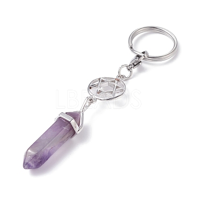 Natural Amethyst Keychain KEYC-JKC00290-1