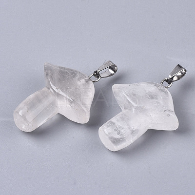 Natural Quartz Crystal Pendants G-R480-02C-1