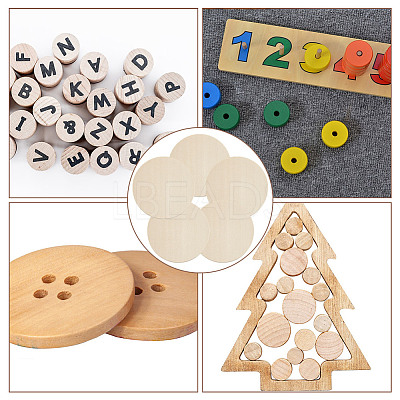 Unfinished Wooden Flat Round Cutouts WOOD-WH0050-042C-1