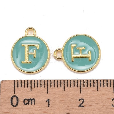 Golden Plated Alloy Enamel Charms X-ENAM-S118-05F-1