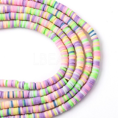 Handmade Polymer Clay Beads Strands CLAY-R089-4mm-T03C-1