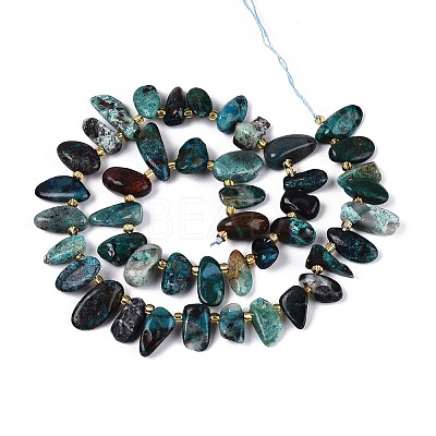 Natural Chrysocolla Beads Strands G-Z091-A46-1