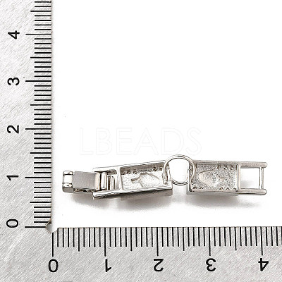 Brass Micro Pave Clear Cubic Zirconia Fold Over Clasps KK-R222-03P-1