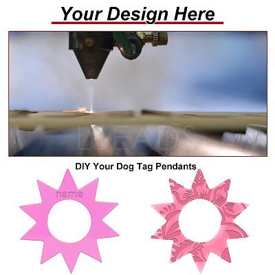 Transparent Blank Acrylic Pet Dog ID Tag PALLOY-AB00041-1