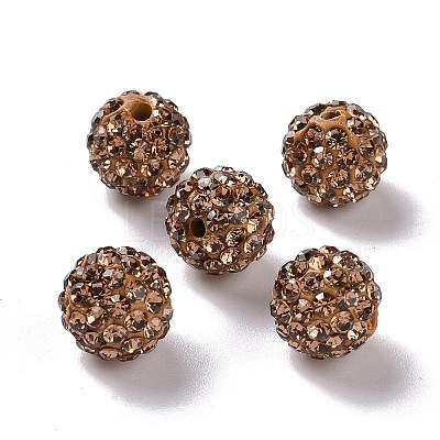 Polymer Clay Rhinestone Beads RB-K050-10mm-C27-1