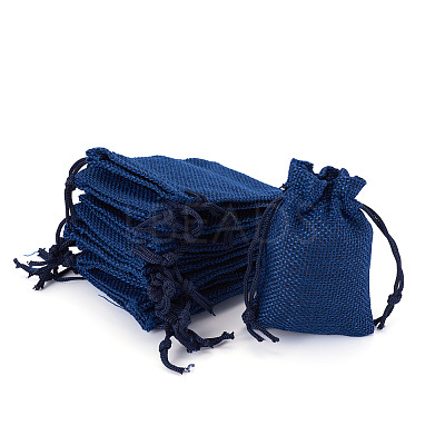 20Pcs Rectangle Polyester Imitation Burlap Packing Pouches Drawstring Bags ABAG-TA0001-95C-1