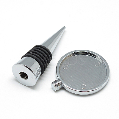 Zinc Alloy Wine Bottle Stoppers Cabochon Settings MAK-R022-03-1
