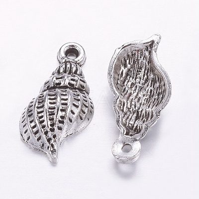 Tibetan Style Alloy Whelk/Conch Shell Pendants X-TIBEP-Q043-226-RS-1