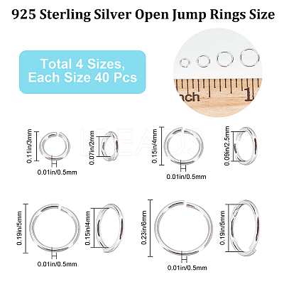 925 Sterling Silver Open Jump Rings FIND-CN0001-75B-1