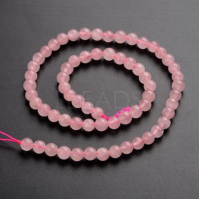 Round Natural Rose Quartz Gemstone Bead Strands G-J333-02-6mm-1