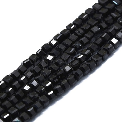 Natural Black Tourmaline Beads Strands G-P457-B01-02D-1