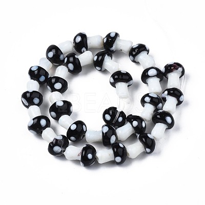 Mushroom Handmade Lampwork Beads Strands LAMP-R116-11A-1