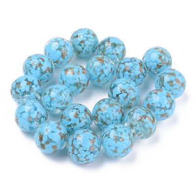 Handmade Gold Sand Lampwork Beads LAMP-S194-008C-02-1
