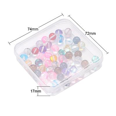 50Pcs 10 Colors Synthetic Moonstone Beads Strands G-YW0001-08-1
