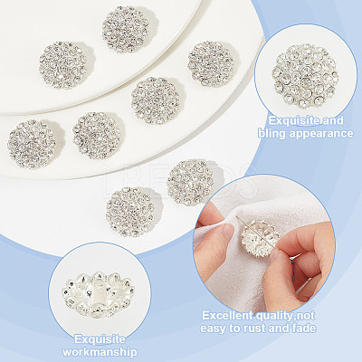 14pcs 1-Hole Alloy Shank Button FIND-FG0003-17A-1