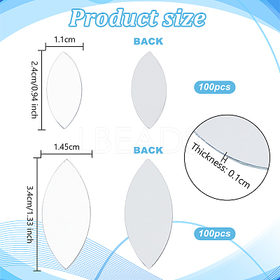 200Pcs 2 Styles Mirror Surface Mosaic Tiles Glass Cabochons DIY-OC0012-43-1
