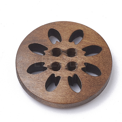 4-Hole Wooden Buttons X-WOOD-S040-35-1