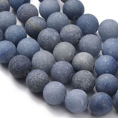 Dyed & Heated Natural Blue Aventurine Beads Strands G-J376-31-10mm-1