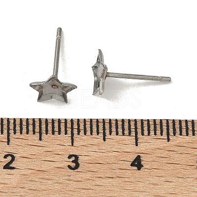 Tarnish Resistant Earring Cabochon Settings 304 Stainless Steel Ear Studs Blank Settings STAS-Q170-10-1