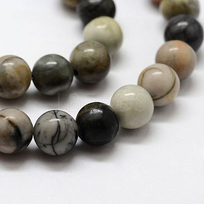 Natural Polychrome Jasper/Picasso Stone/Picasso Jasper Bead Strands G-G667-01-8mm-1