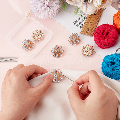 6Pcs Acrylic Rhinestone Buttons DIY-FG0004-60C-1