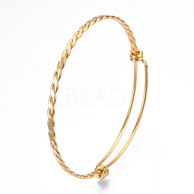 Ion Plating(IP) Adjustable 304 Stainless Steel Expandable Bangle Making STAS-I066-01B-G-1