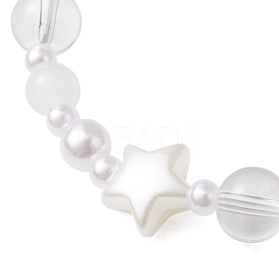 ABS Plastic Imitation Pearl & Glass Beads Stretch Bracelets for Women BJEW-JB11864-1