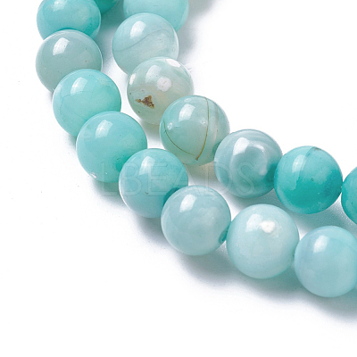 Natural Dyed Agate Imitation Turquoise Beads Strands G-P425-02A-6mm-1